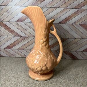Mc Coy pottery Pitcher peach pink salmon 40s 50s